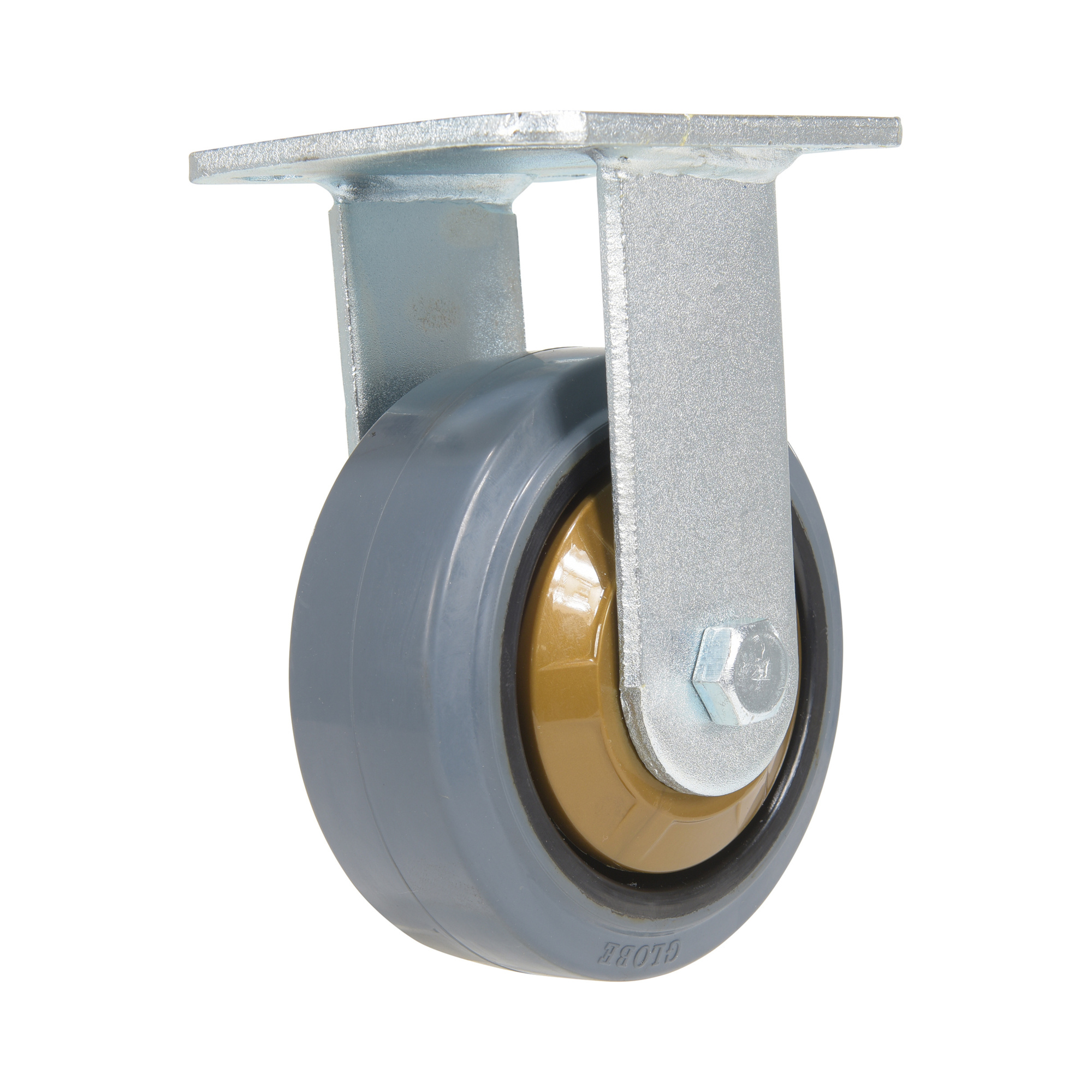 Vestil Rubber Rigid Caster - 5in. x 2in., 661-Lb. Capacity, Non-Marking, Gray, Model# CST-KSM-5X2MR-R